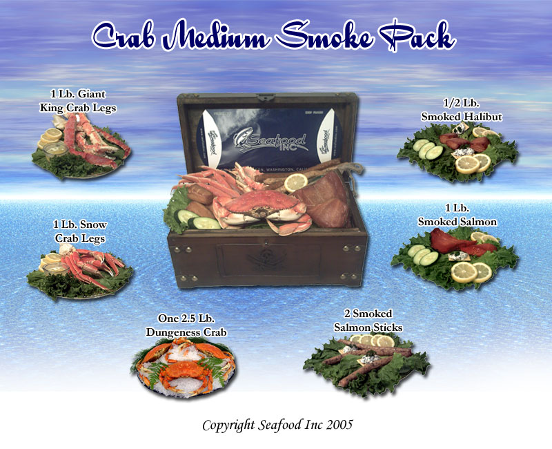 Seafood Gift Basket - Smoked Halibut - Fresh Crab